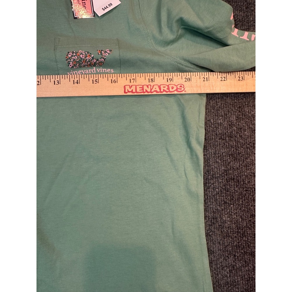 Vineyard Vines Womens Sage Lydia Ditsy Whale Fill LS Pocket T-Shirt 2V003534-387 - Picture 6 of 9